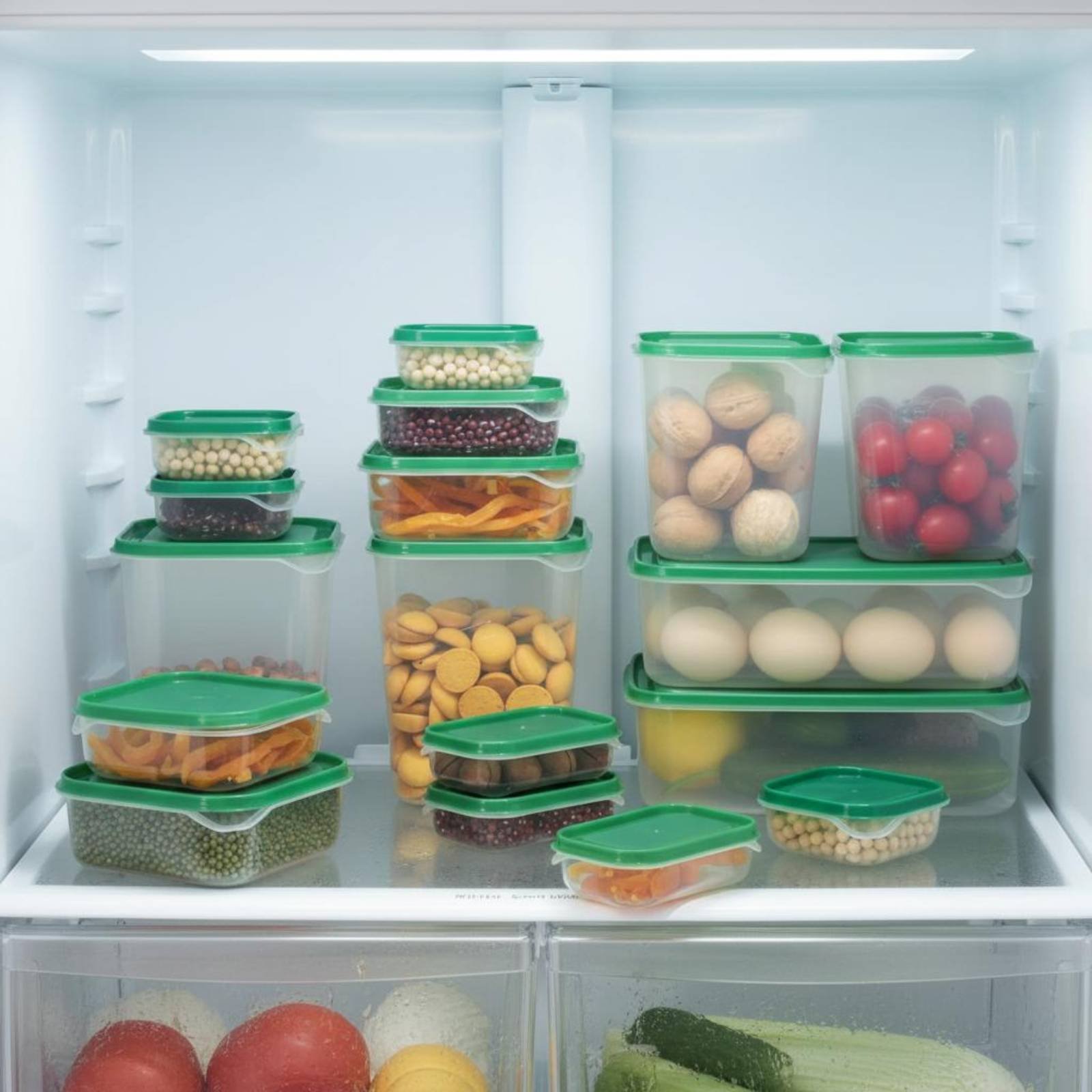 Food Storage Refrigerator - 17-delige koelkast opbergbox set, lekvrije plastic