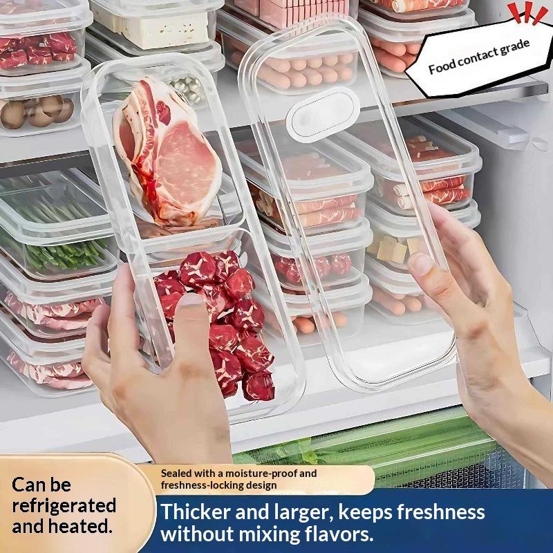 Food Storage Pantry - Stapelbare koelkast-vriezer-organizer, 1-pack vierkante voedselopbergdoos voor