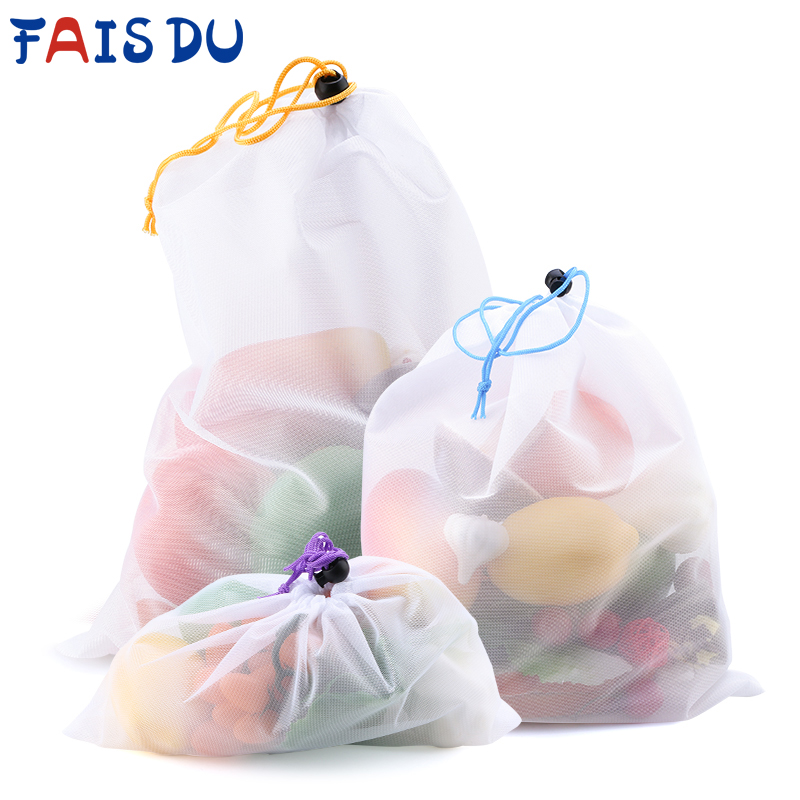 Produce Bag Reusable Mesh - 3/9/15 Stuks Herbruikbare Groente Fruit Mesh