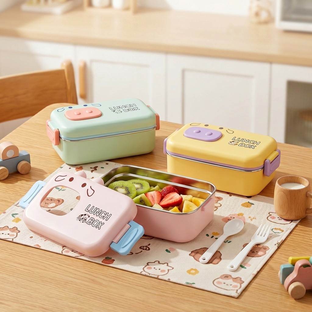 Food Storage Quart - 304 RVS Bento Box Lekvrij Verdeeld