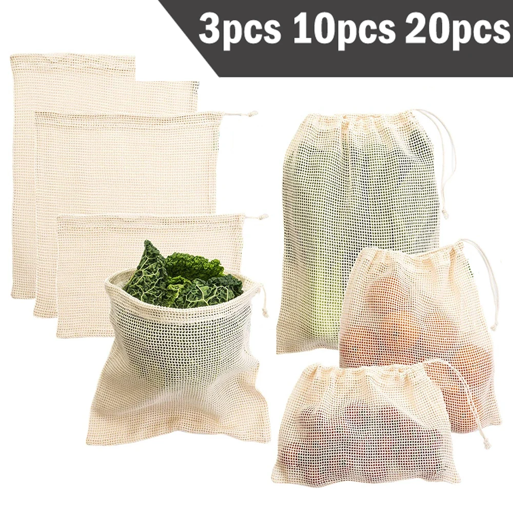 Produce Bag Reusable Mesh - 3 6 10 stks Herbruikbare Produce