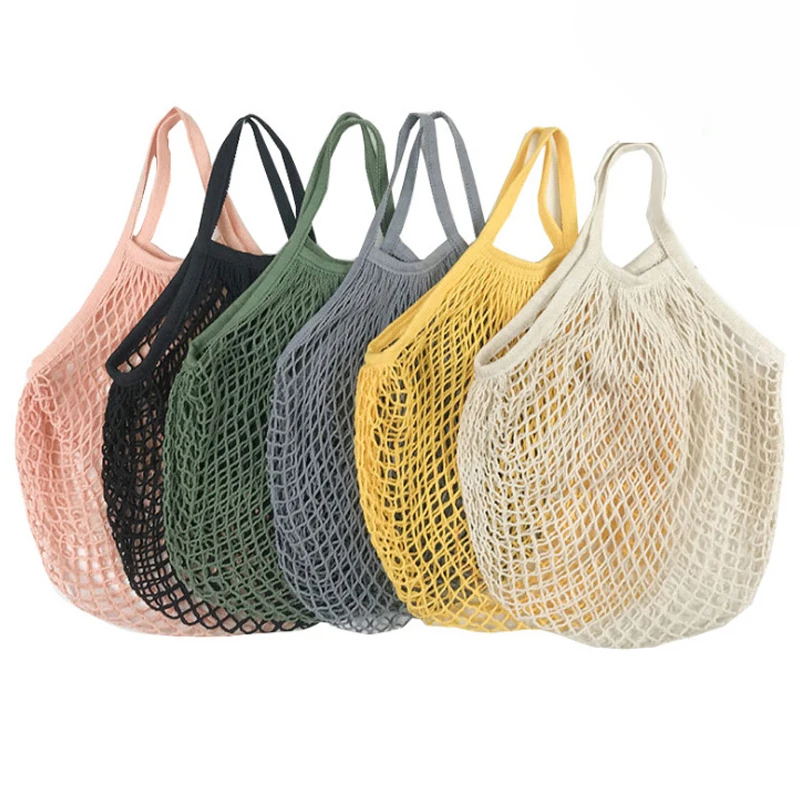 Produce Bag Reusable Mesh - Opvouwbare katoenen mesh boodschappentas, herbruikbare holle