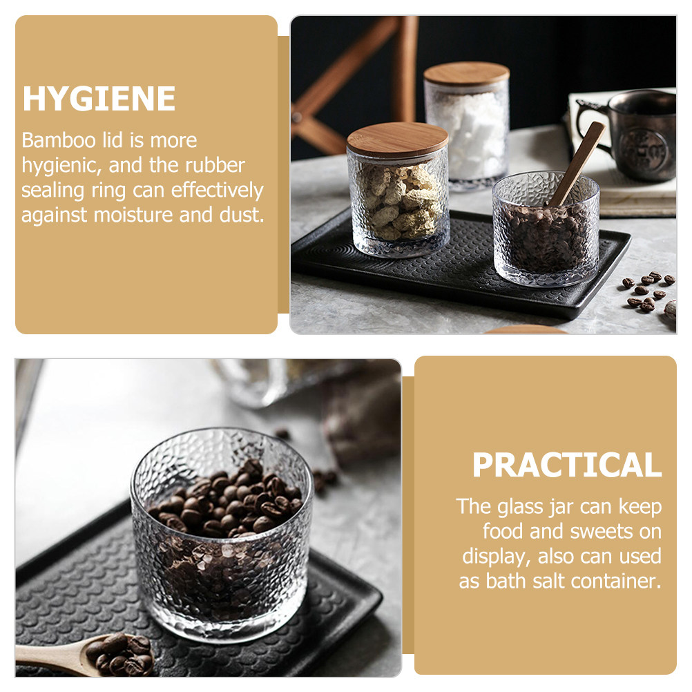 Food Storage Glass Container Set - Glazen luchtdichte voorraadpot Bamboe deksel Snoepdoos