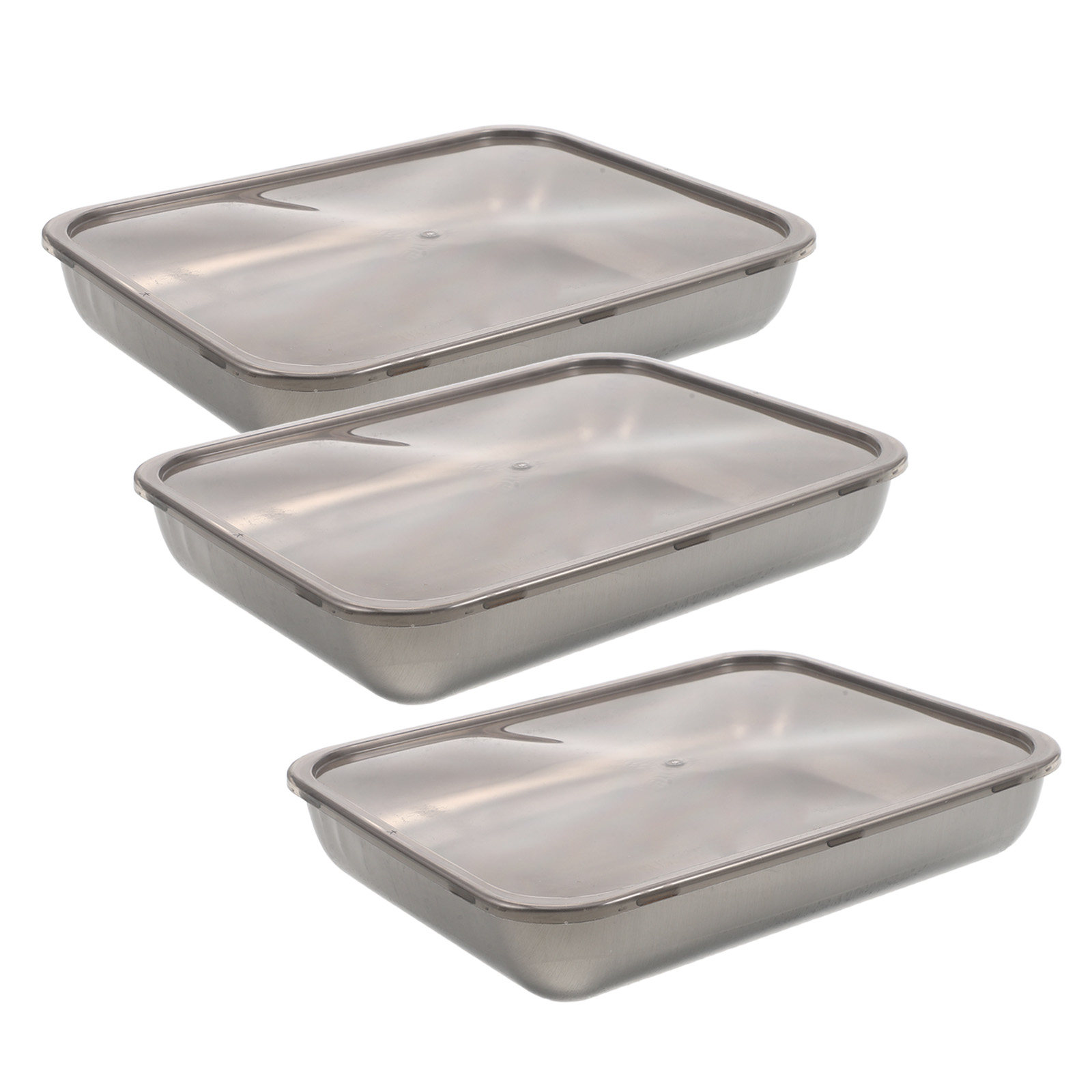 Food Storage Large Plastic Containers - 3-delige roestvrijstalen paneermanden, grote afgesloten vershoudbak
