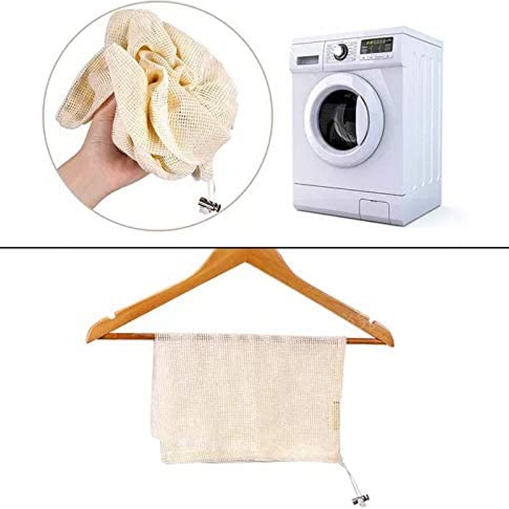 Produce Bag Reusable Mesh - 9-delige set herbruikbare mesh-productenzakken voor het
