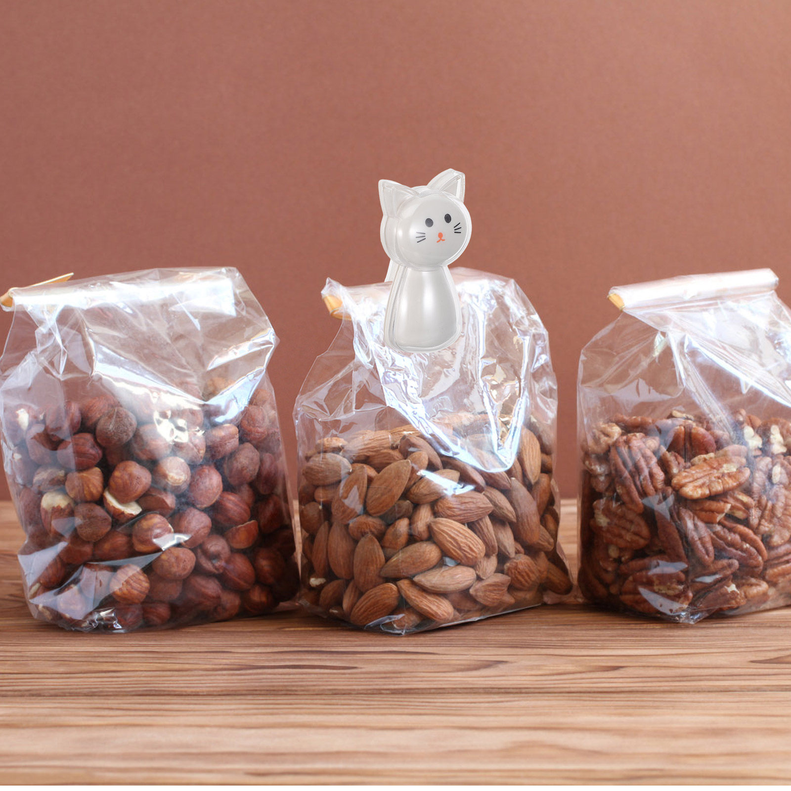 Food Storage Pantry - 2 stuks schattige katten-snackzakclips, plastic sluitclips