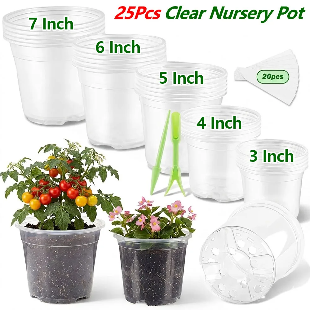 Food Storage Plants - 25 stuks 3/4/5/6/7 inch transparante kweekpotjes