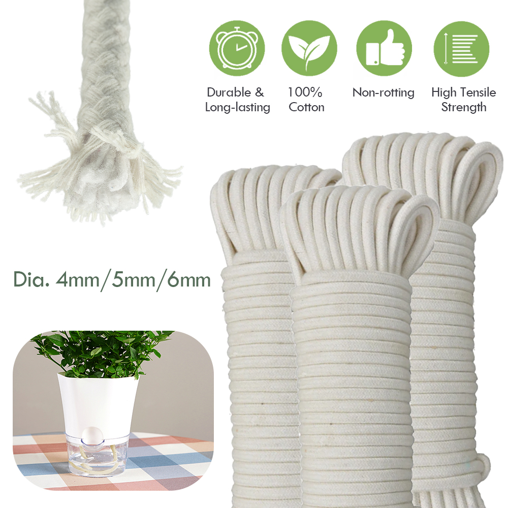 Food Storage Plants - 4/5/6Mm Zelfwaterende Katoenen Lont Koord Potplant