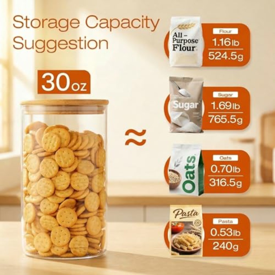 Glazen potten met bamboe dekse - Food Storage Glass Container Set recensie en prijs