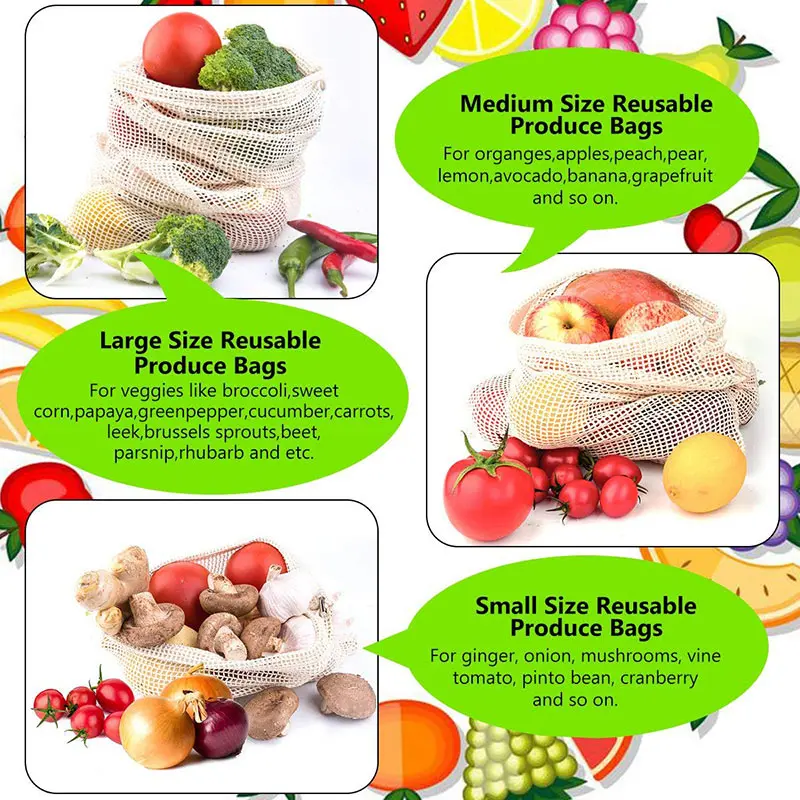 3 6 10 stks Herbruikbare Produ - Produce Bag Reusable Mesh recensie en prijs