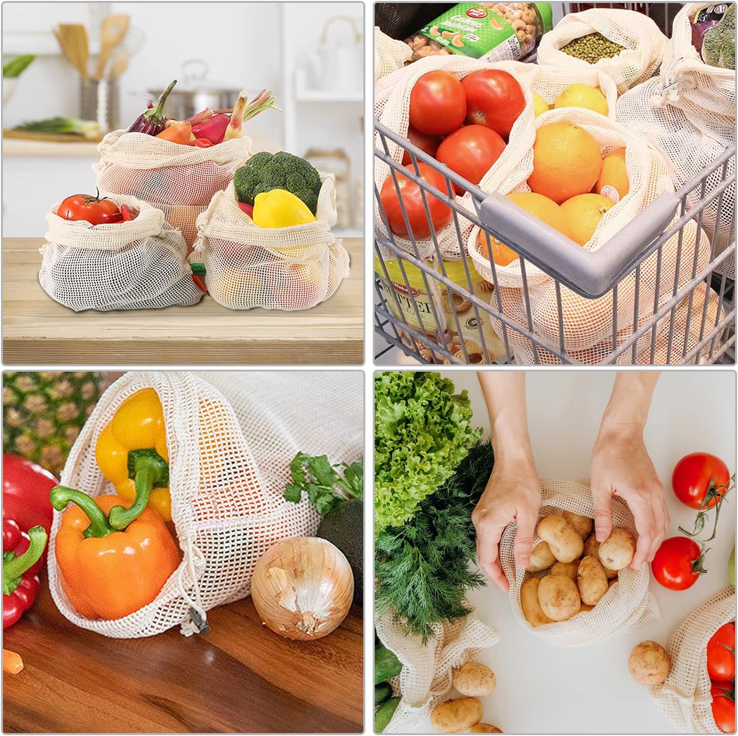3 stuks herbruikbare katoenen  - Produce Bag Reusable Mesh recensie en prijs