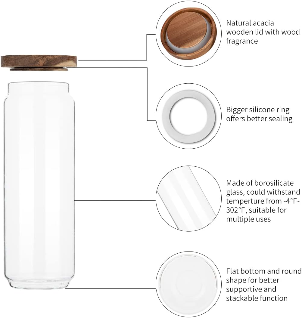 4-pack glazen potten van 34 oz - Food Storage Glass Container Set recensie en prijs